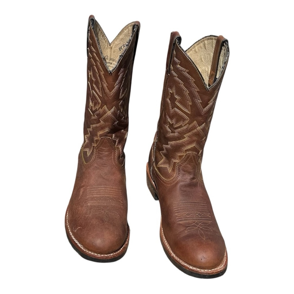 Durango Men’s Brown Western Cowboy Boots Size 11 EE Leather Round Toe - Picture 4 of 14